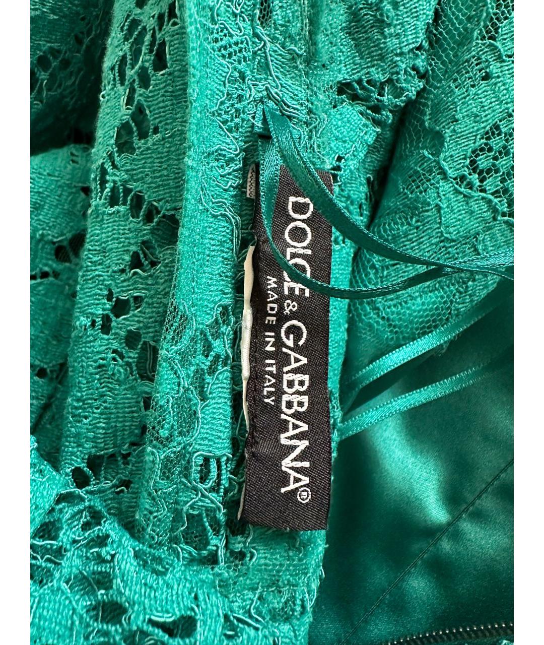 DOLCE&GABBANA Бирюзовое хлопко-эластановое повседневное платье, фото 3