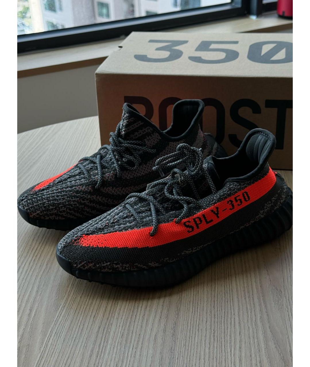 ADIDAS YEEZY Серые текстильные низкие кроссовки / кеды, фото 5