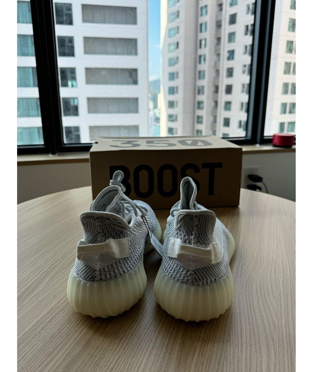 ADIDAS YEEZY Серебряные текстильные низкие кроссовки / кеды, фото 4