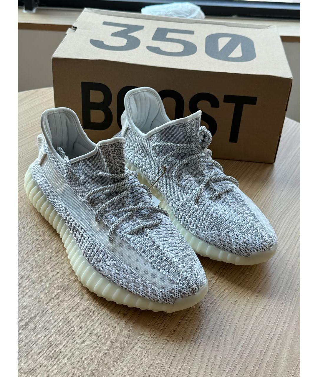 ADIDAS YEEZY Серебряные текстильные низкие кроссовки / кеды, фото 8