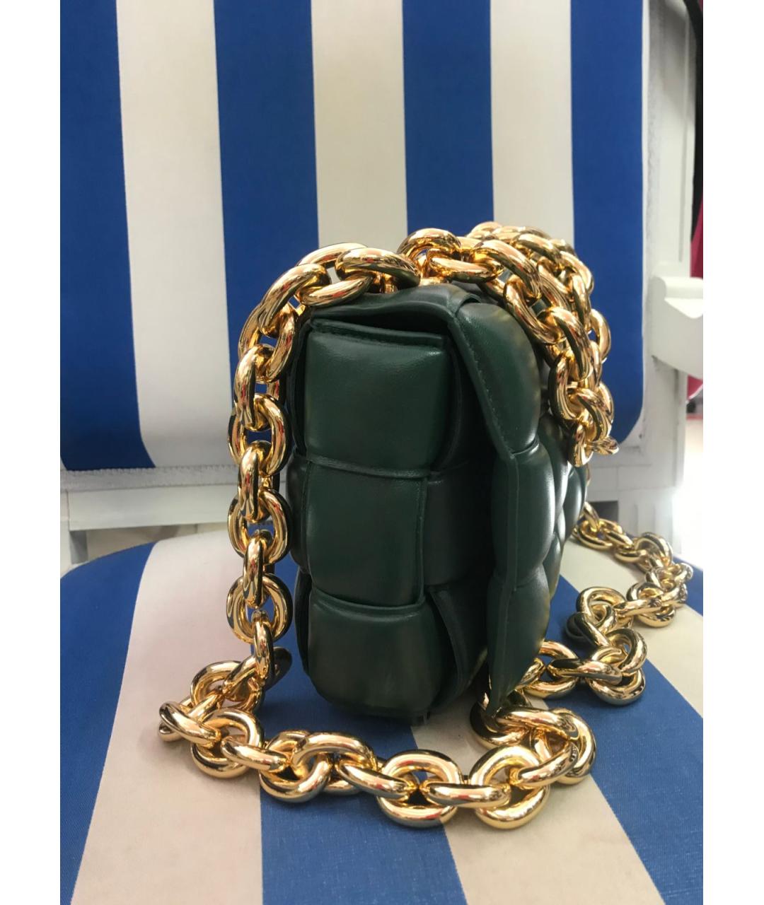 BOTTEGA VENETA Зеленая кожаная сумка через плечо, фото 2