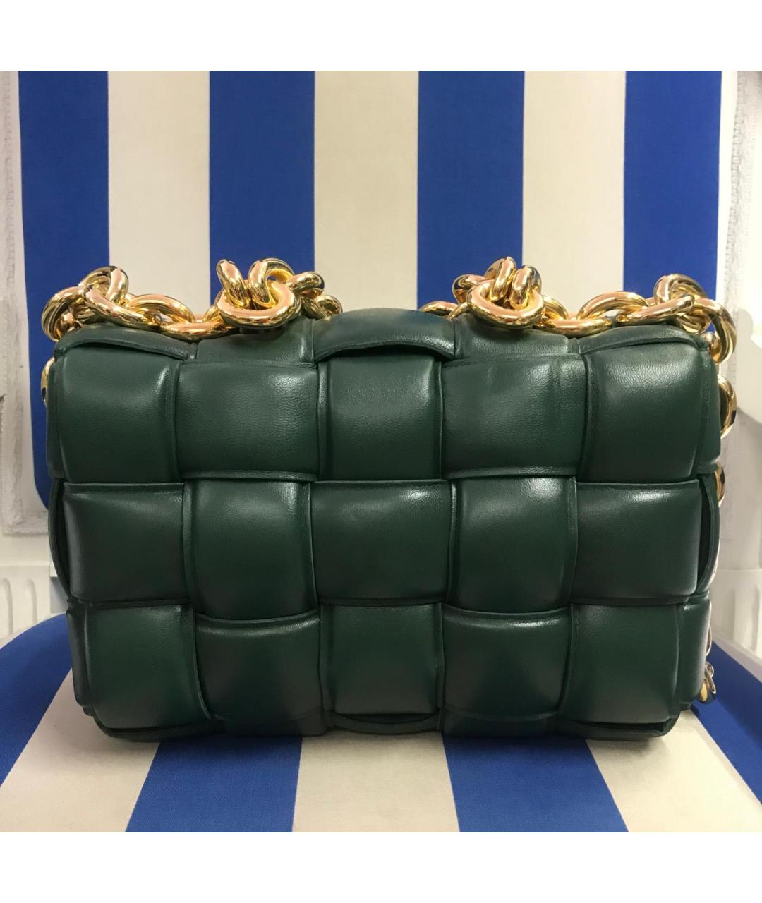 BOTTEGA VENETA Зеленая кожаная сумка через плечо, фото 3