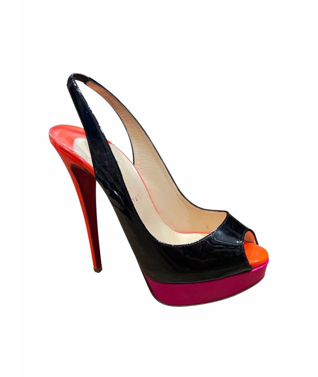 CHRISTIAN LOUBOUTIN Мульти босоножки из лакированной кожи, фото 9