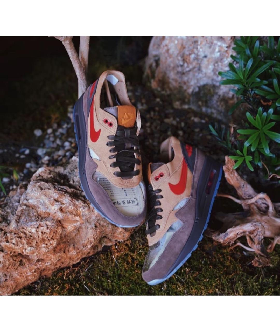 NIKE Коричневые замшевые низкие кроссовки / кеды, фото 6