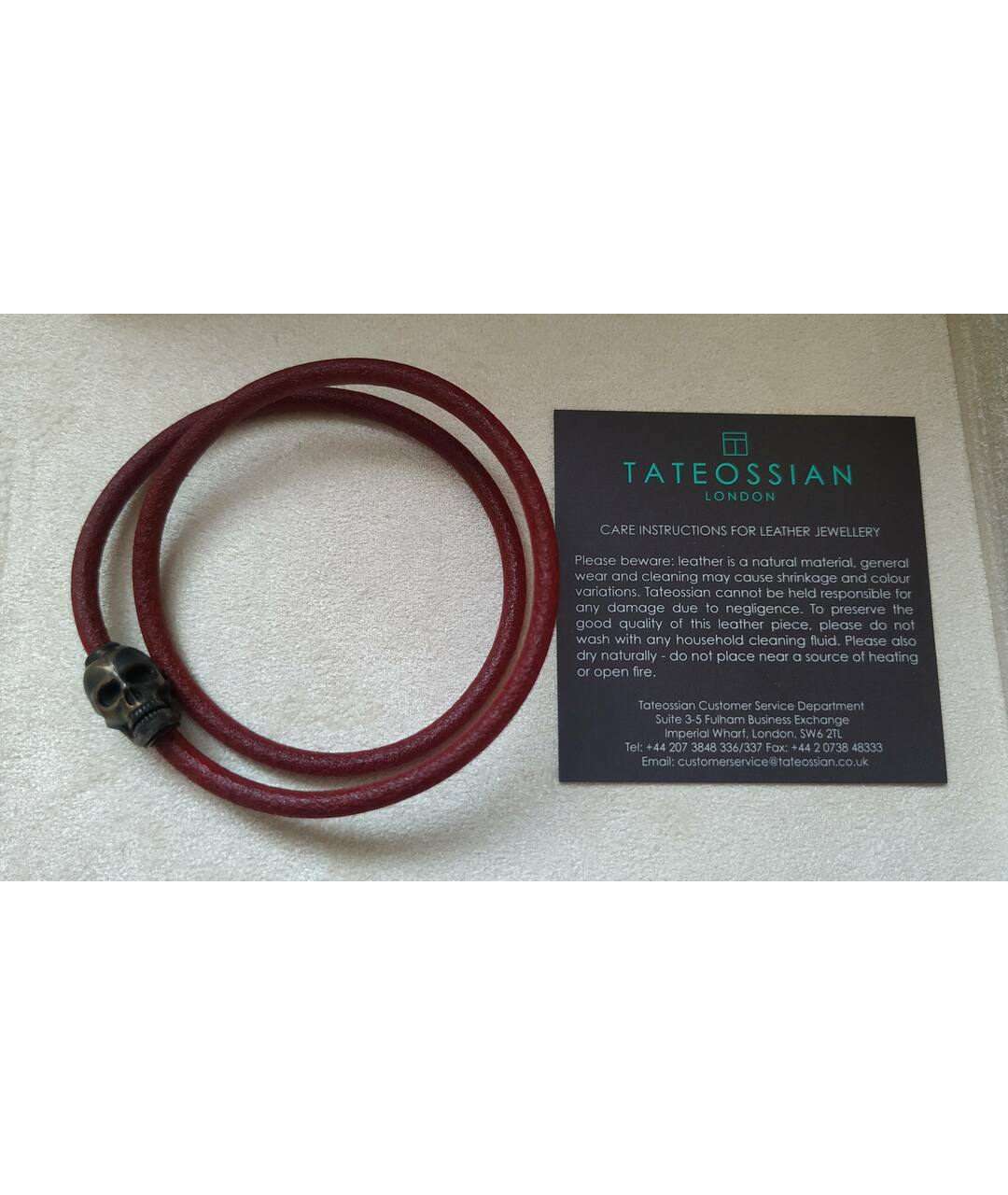 TATEOSSIAN Бордовый кожаный браслет, фото 3