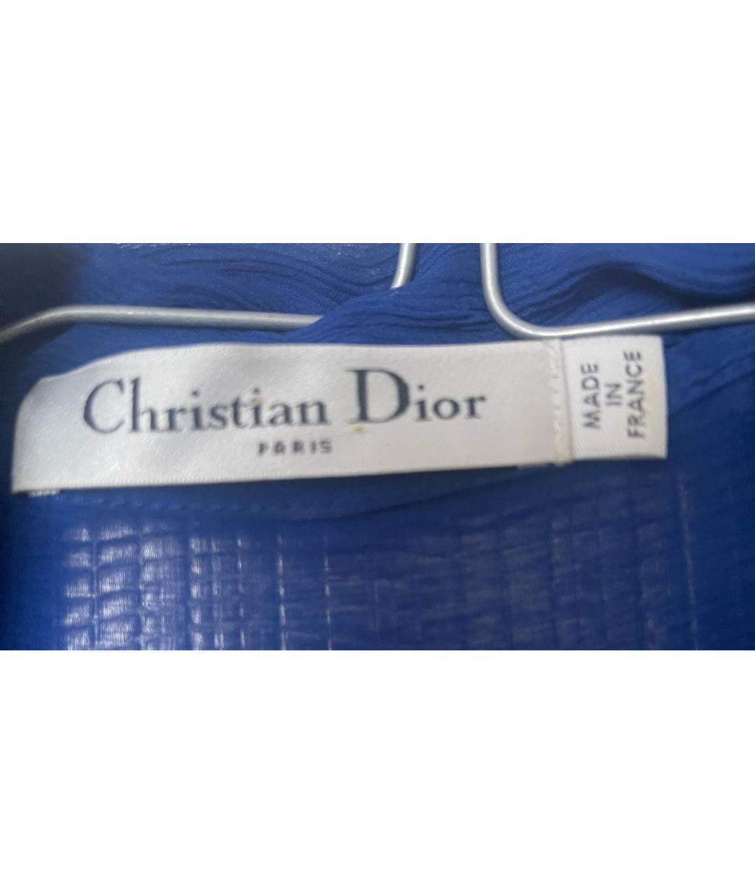 CHRISTIAN DIOR Темно-синее шелковое вечернее платье, фото 3