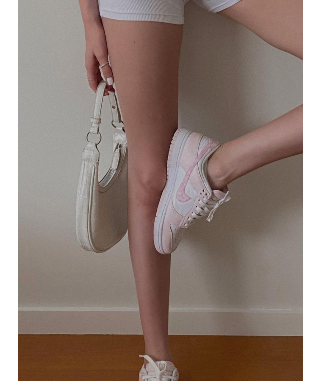 NIKE Розовые кожаные низкие кроссовки / кеды, фото 5