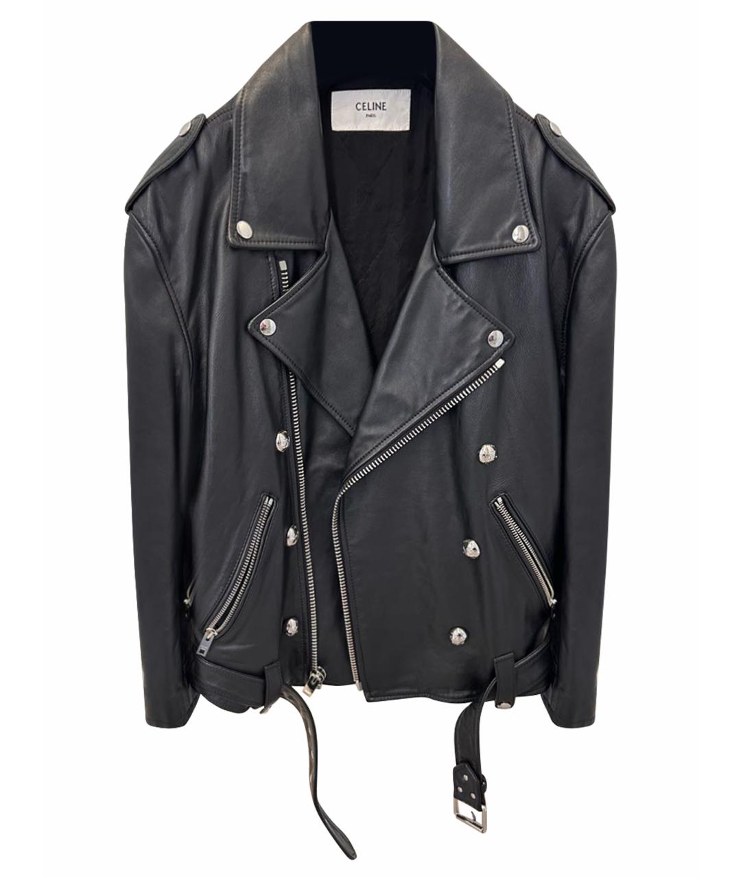 CELINE Черная кожаная куртка, фото 1