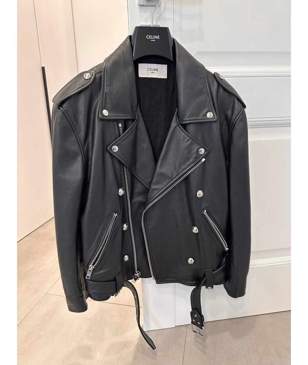 CELINE Черная кожаная куртка, фото 4