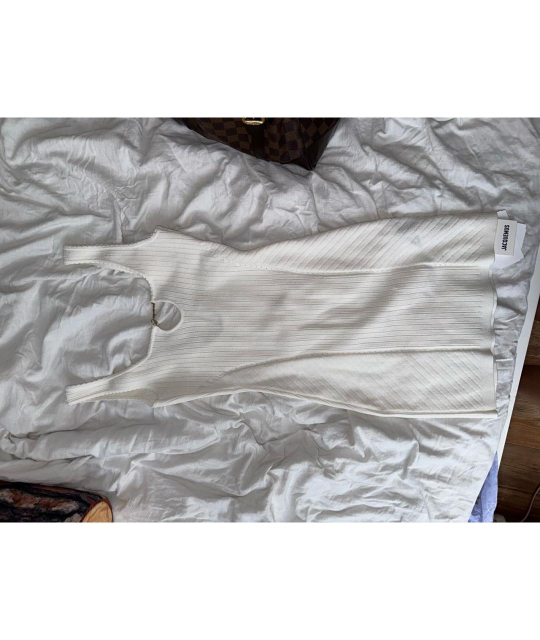 JACQUEMUS Белое вискозное повседневное платье, фото 4