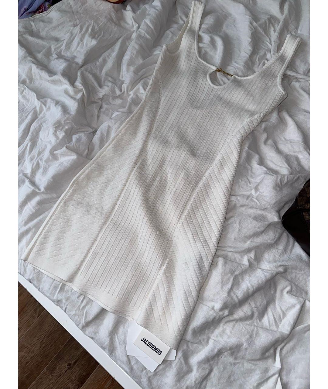 JACQUEMUS Белое вискозное повседневное платье, фото 3