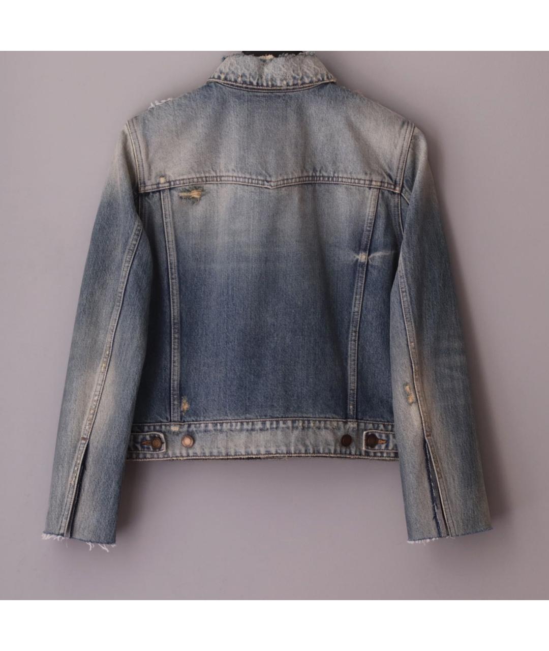 SAINT LAURENT Синяя хлопковая куртка, фото 2
