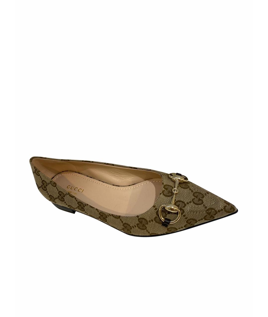 GUCCI Бежевые балетки, фото 4