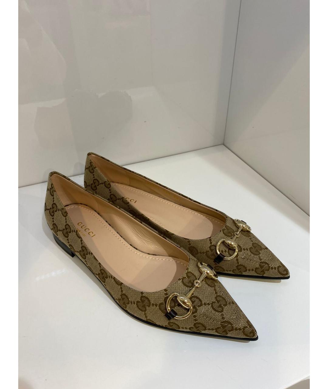 GUCCI Бежевые балетки, фото 2