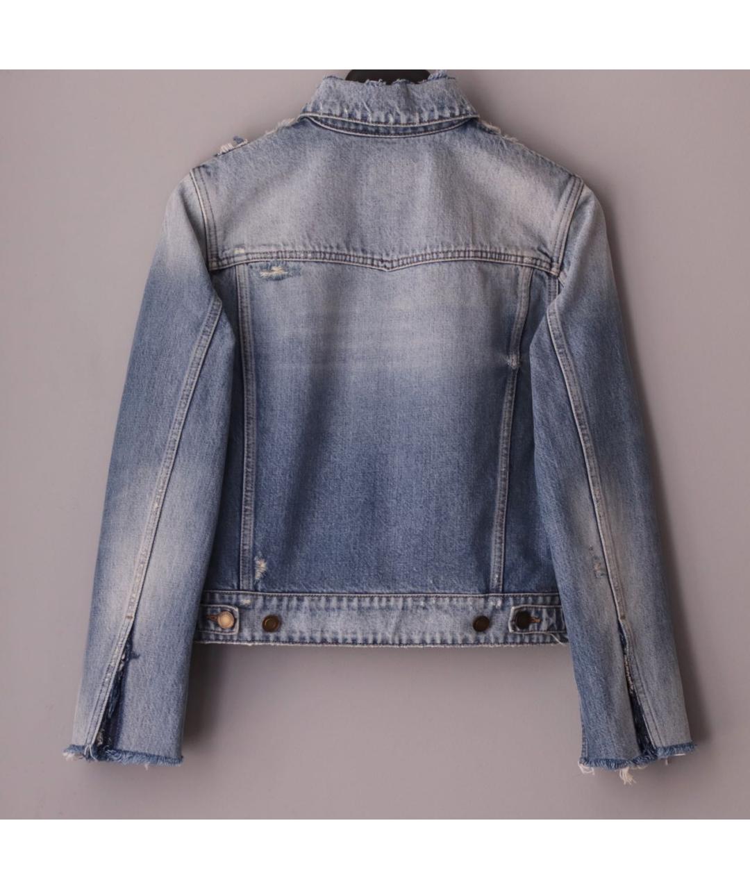 SAINT LAURENT Синяя хлопковая куртка, фото 2