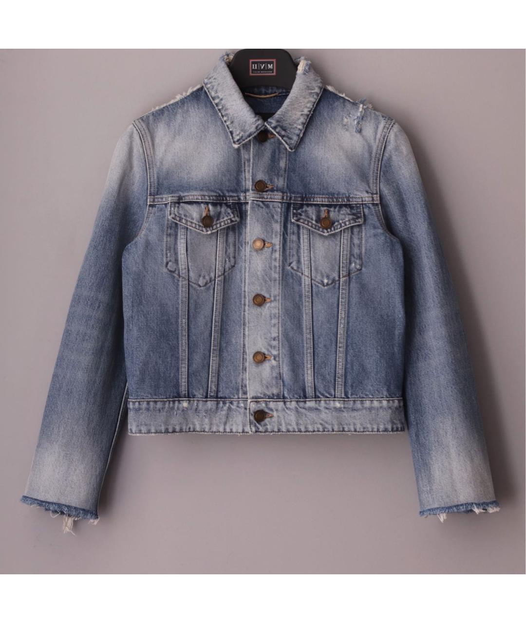 SAINT LAURENT Синяя хлопковая куртка, фото 8