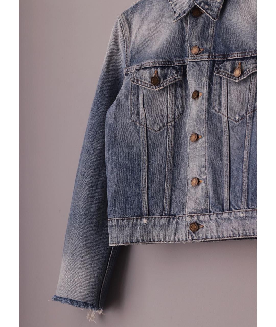 SAINT LAURENT Синяя хлопковая куртка, фото 6