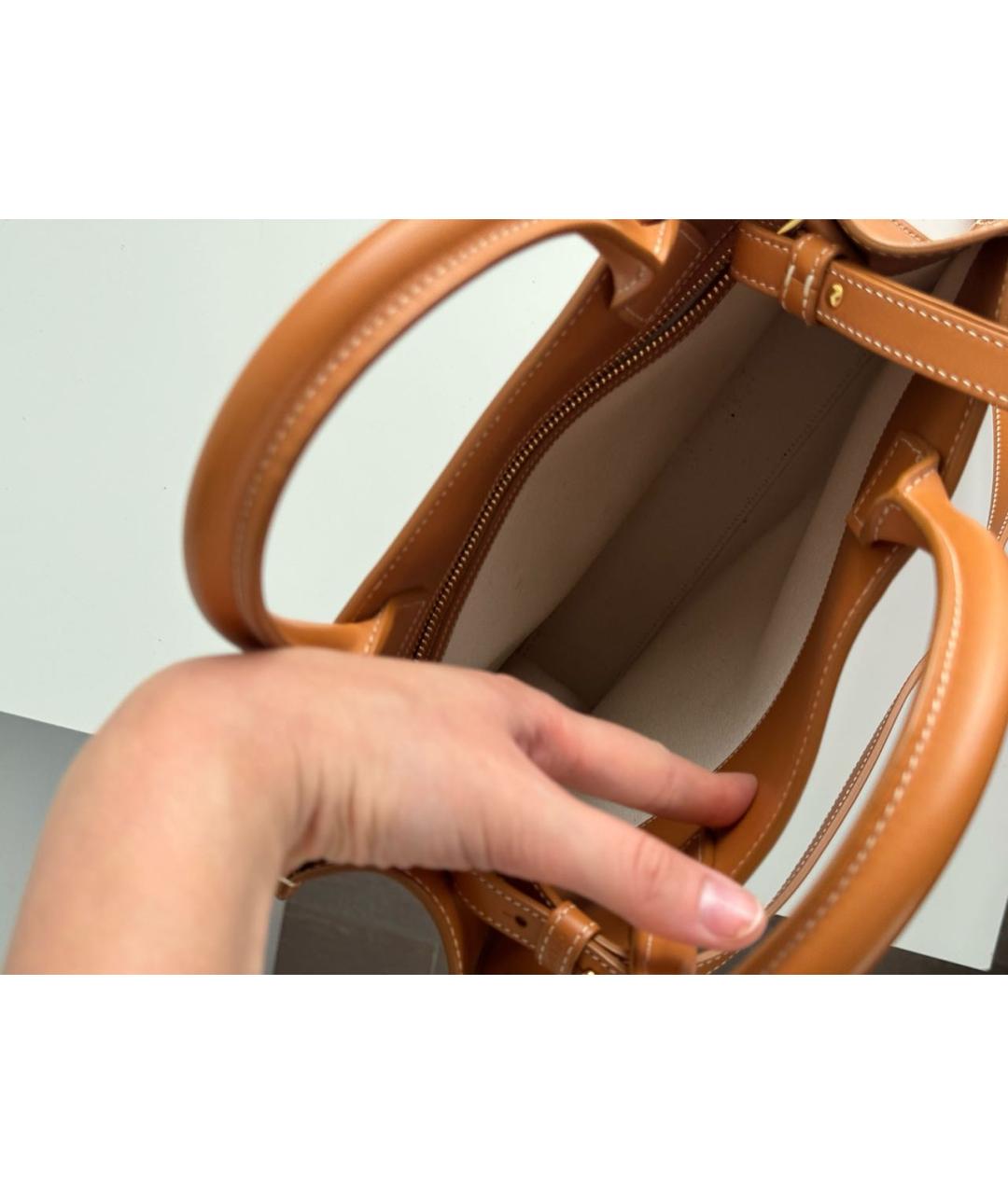 CELINE Бежевая тканевая сумка тоут, фото 4