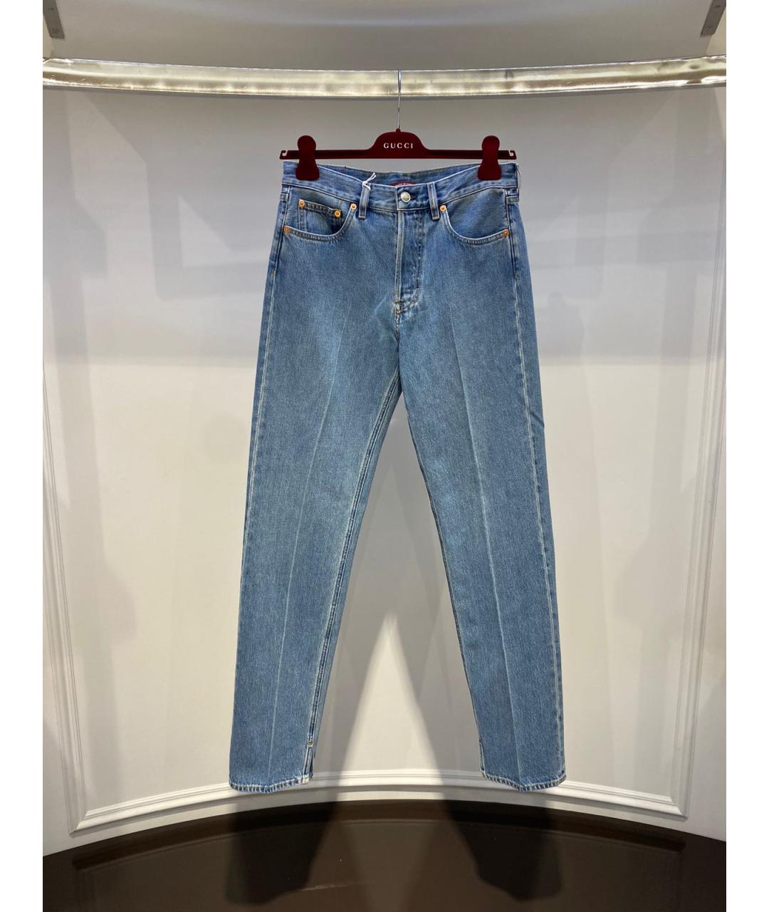 GUCCI Голубые прямые джинсы, фото 3
