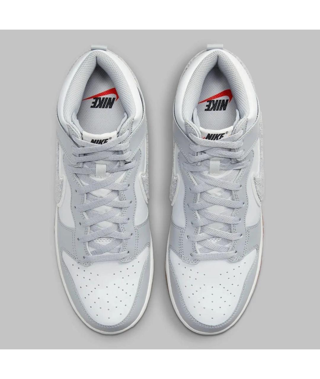 NIKE Серые кожаные высокие кроссовки / кеды, фото 3