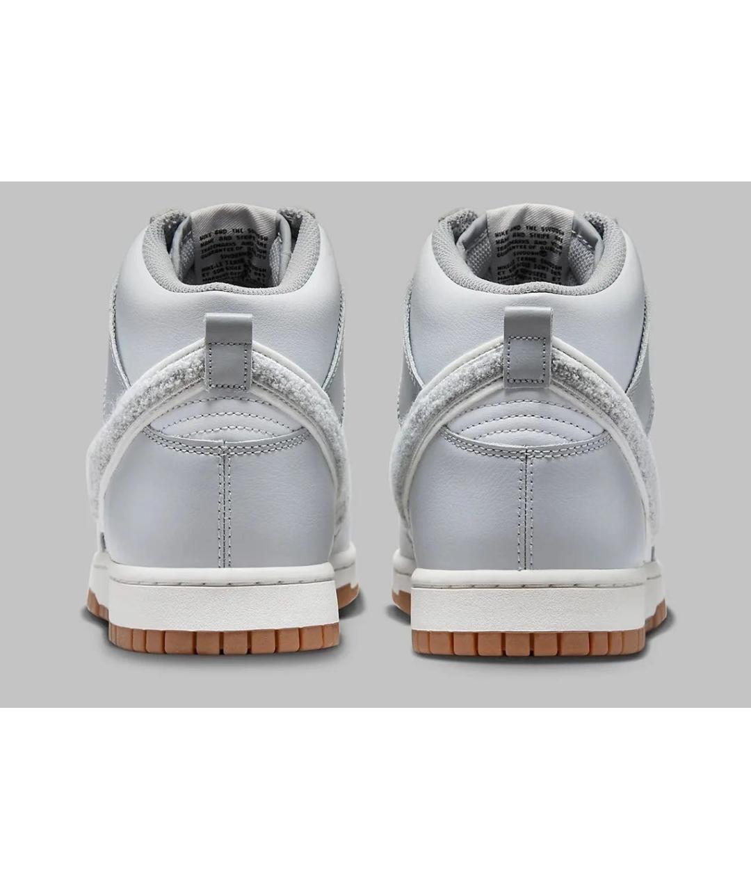 NIKE Серые кожаные высокие кроссовки / кеды, фото 4