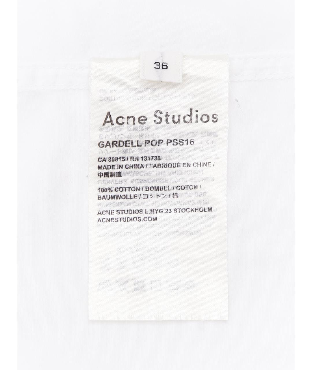 ACNE STUDIOS Белая хлопковая рубашка, фото 6