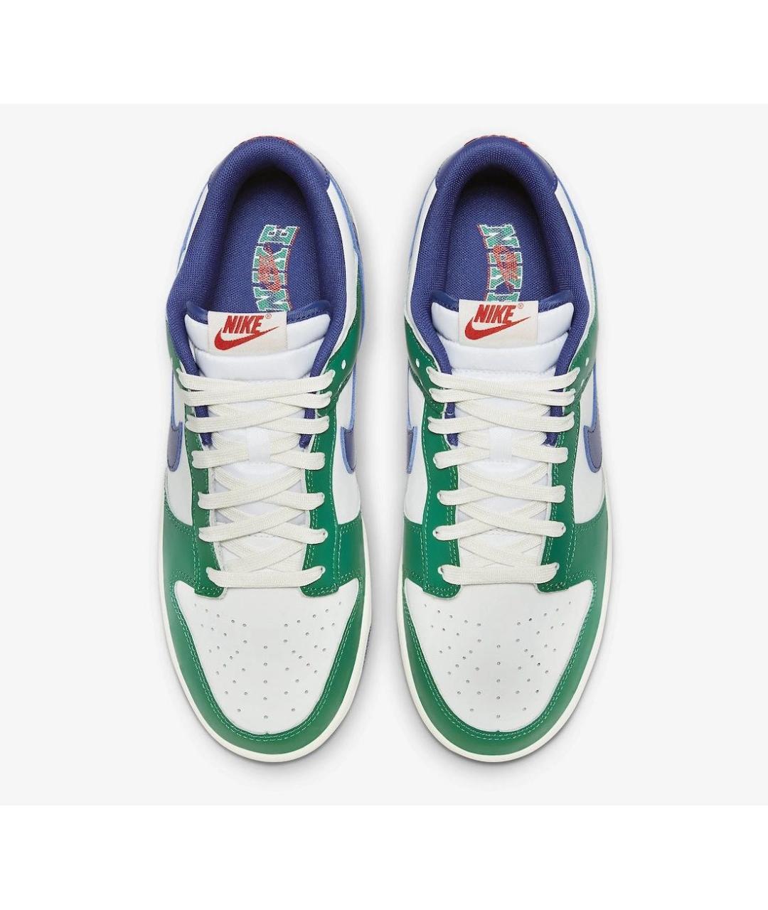 NIKE Зеленые кожаные низкие кроссовки / кеды, фото 3