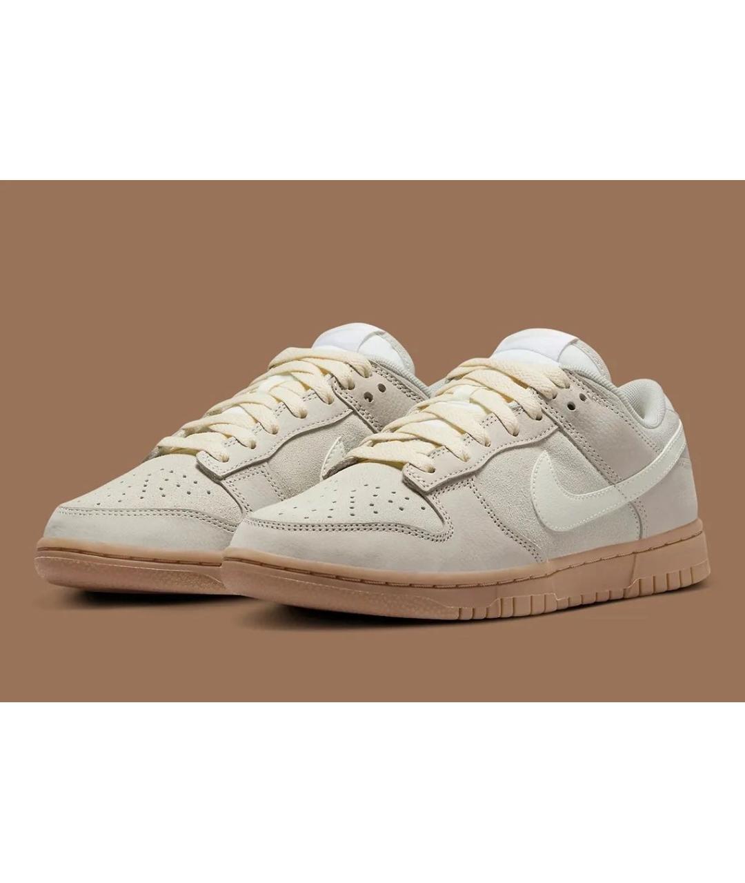 NIKE Бежевые замшевые низкие кроссовки / кеды, фото 2