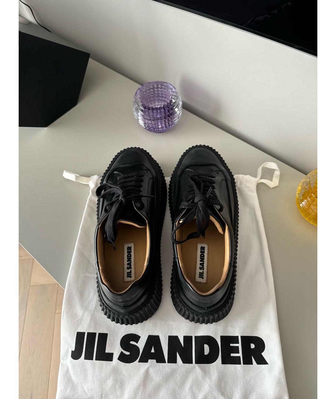 JIL SANDER Черные кожаные кеды, фото 3