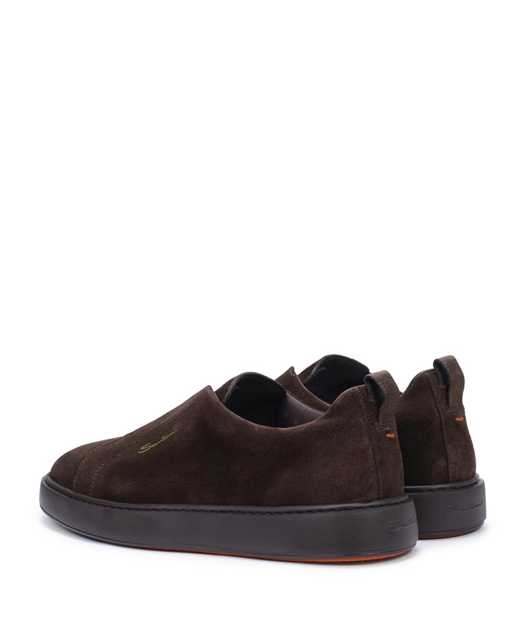 SANTONI Коричневые низкие кроссовки / кеды, фото 4