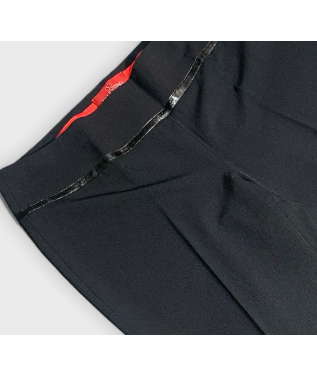 VALENTINO Черные полиэстеровые прямые брюки, фото 2