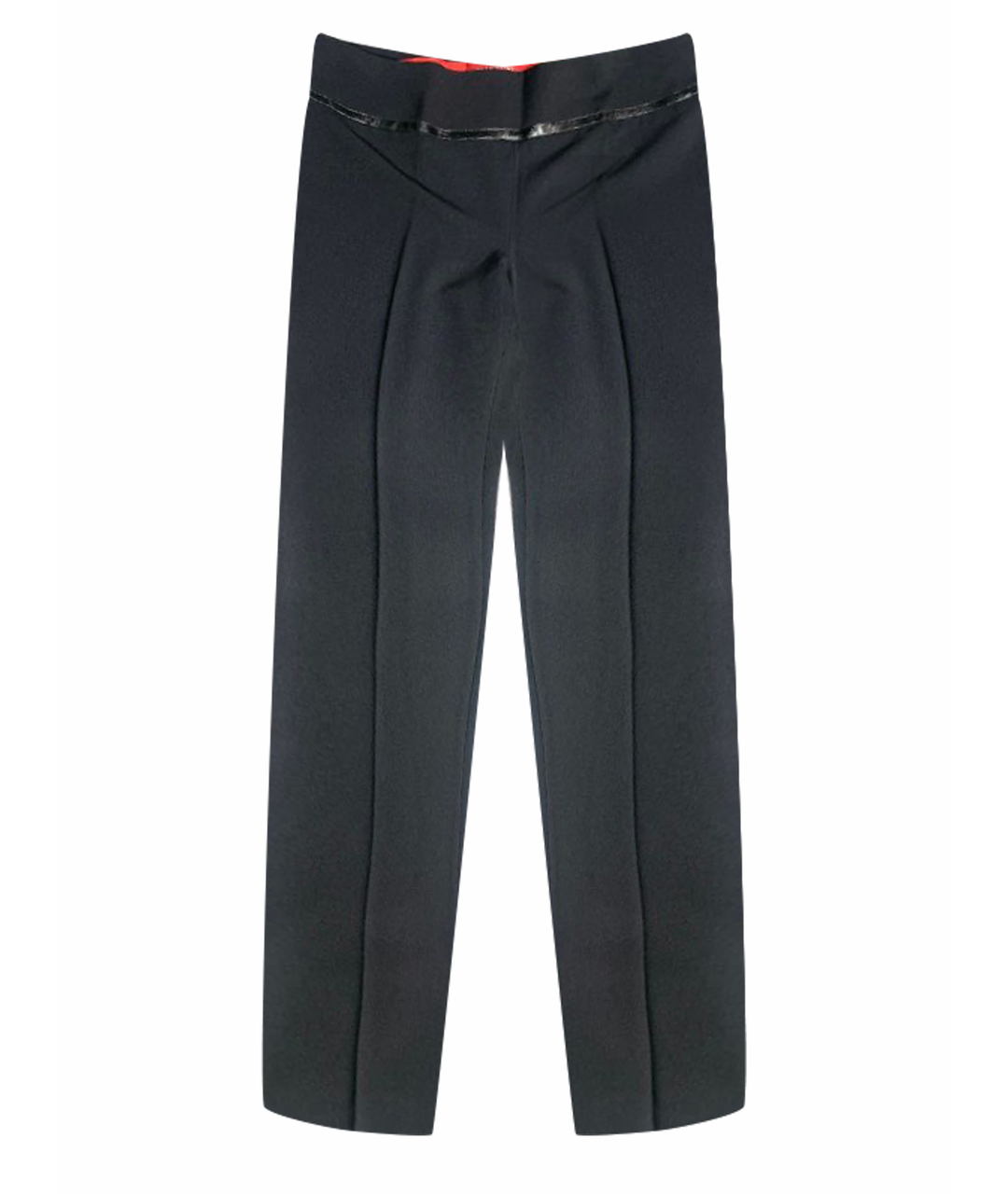 VALENTINO Черные полиэстеровые прямые брюки, фото 1