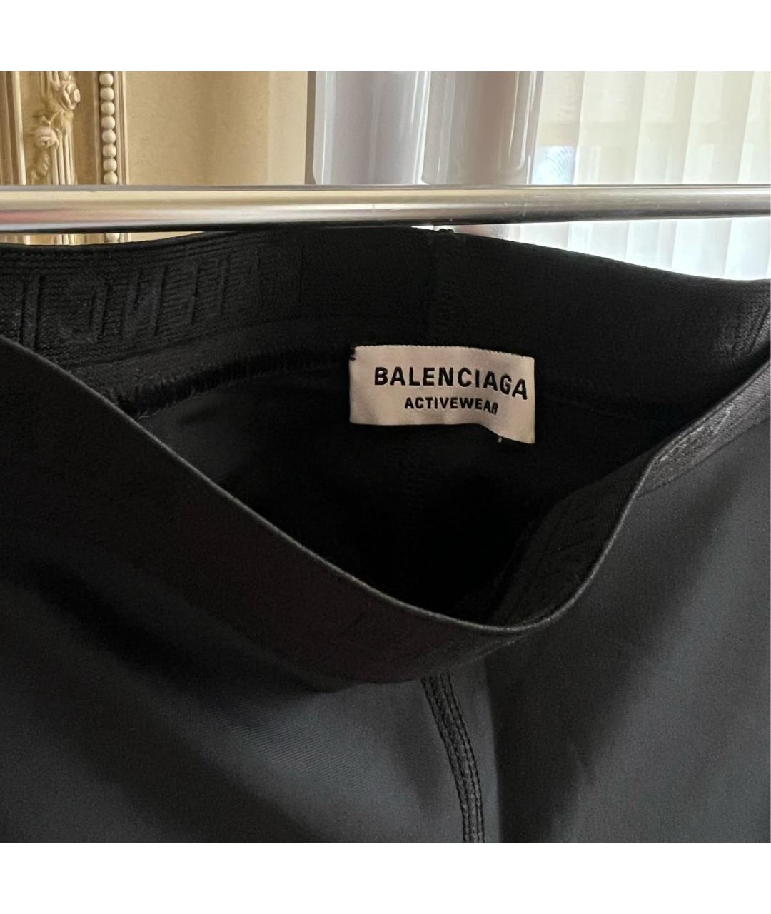 BALENCIAGA Черные полиэстеровые спортивные брюки и шорты, фото 3