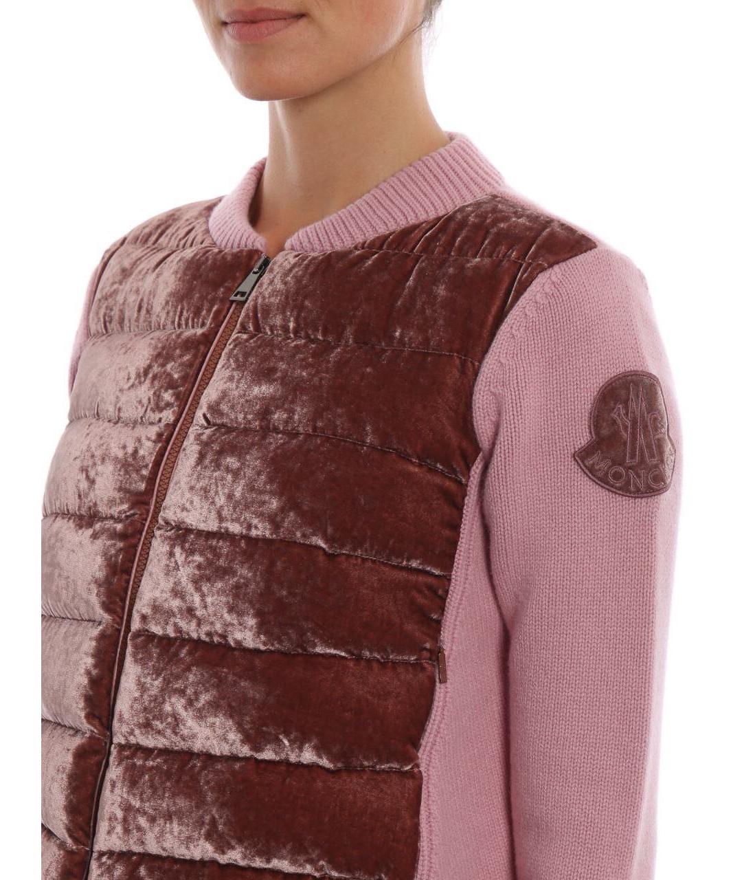 MONCLER Розовый шерстяной джемпер / свитер, фото 5