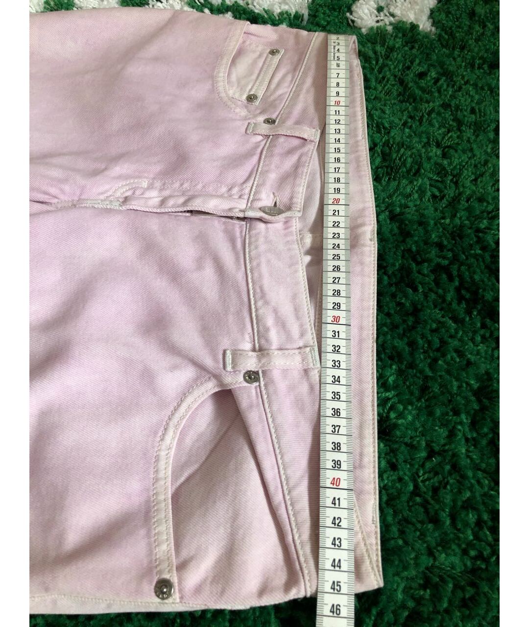 FENDI Розовые хлопко-эластановые прямые брюки, фото 5