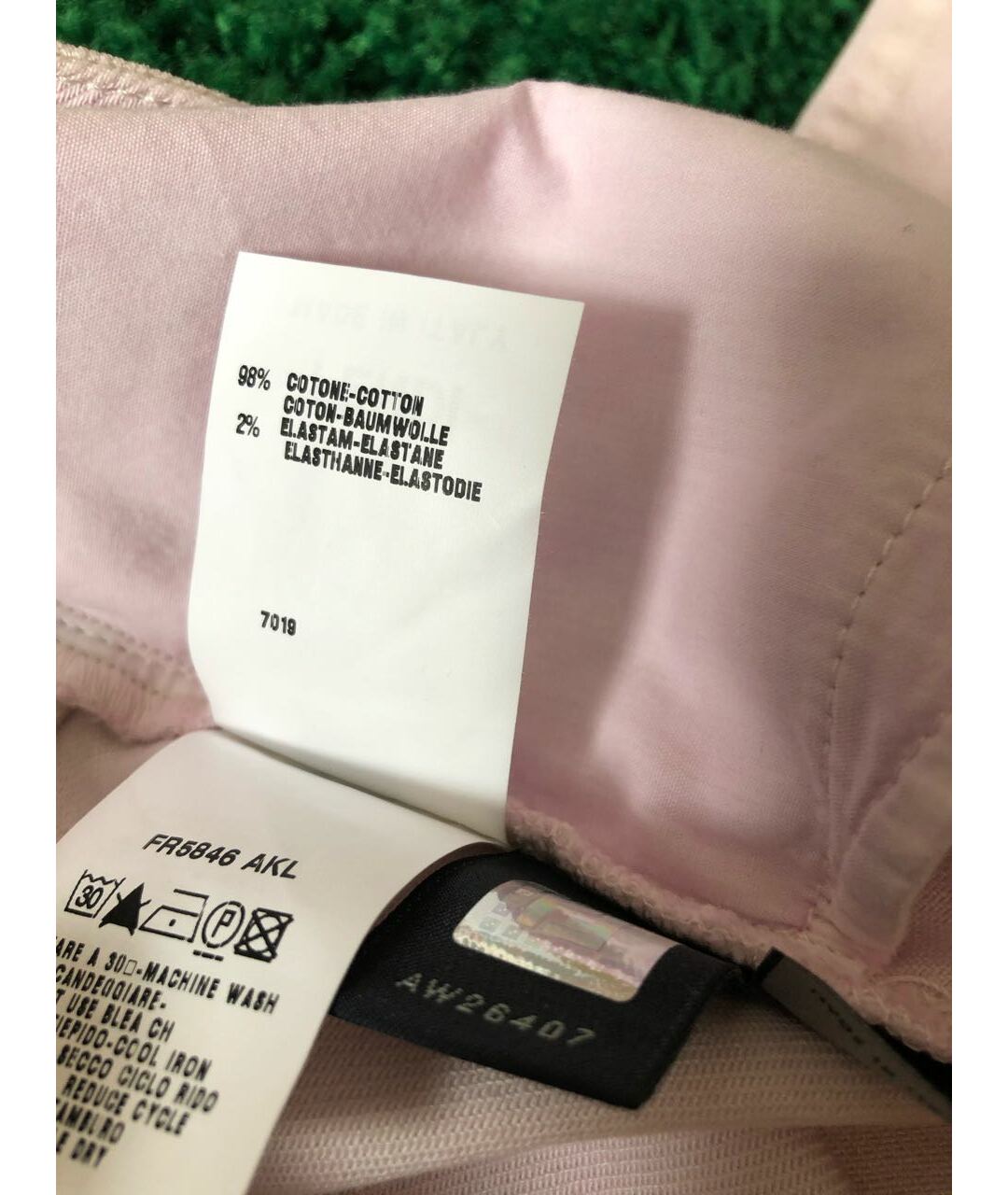 FENDI Розовые хлопко-эластановые прямые брюки, фото 4
