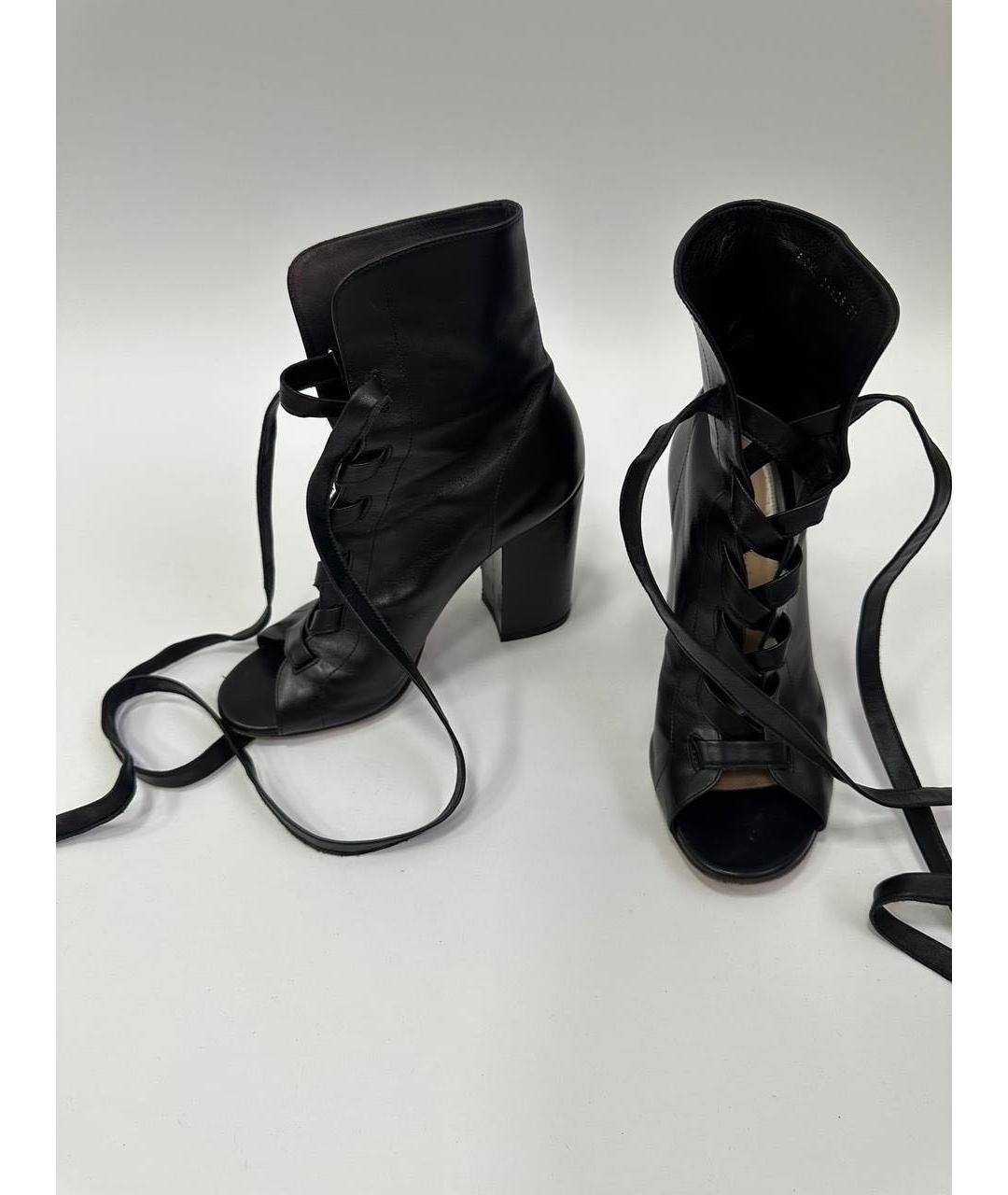 GIANVITO ROSSI Черные кожаные ботильоны, фото 3
