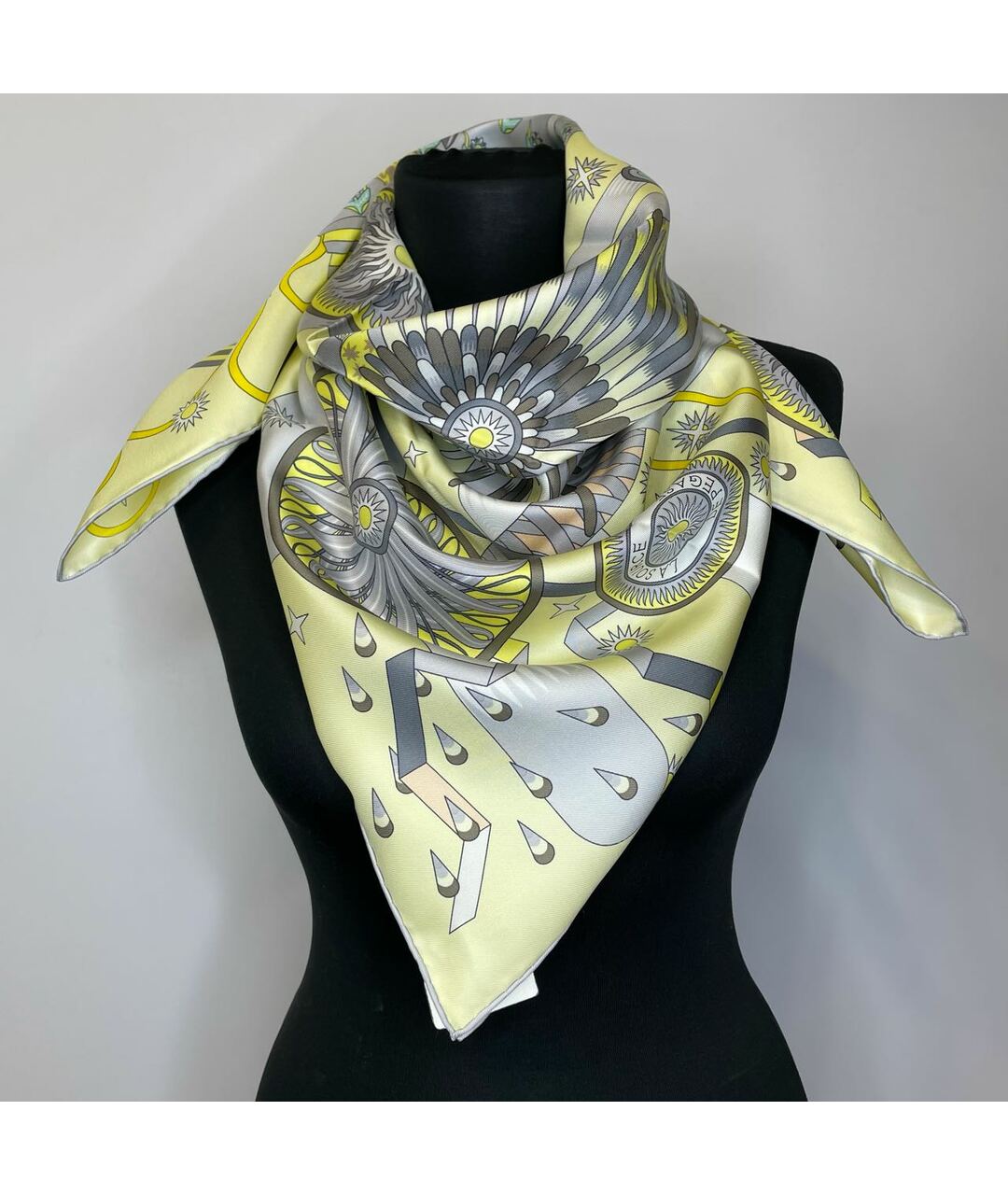 HERMES PRE-OWNED Желтый шелковый шарф, фото 2
