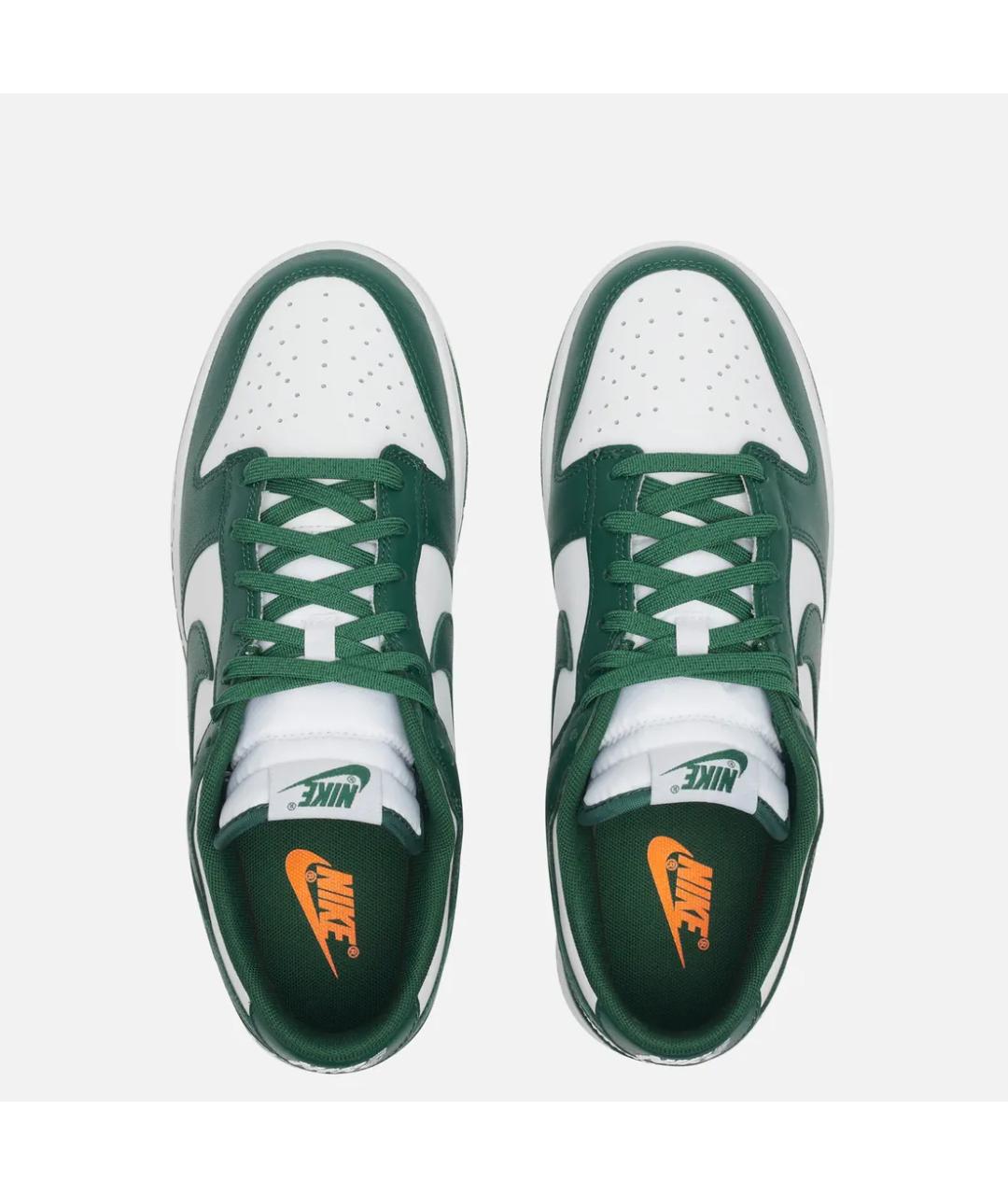 NIKE Зеленые кожаные низкие кроссовки / кеды, фото 3