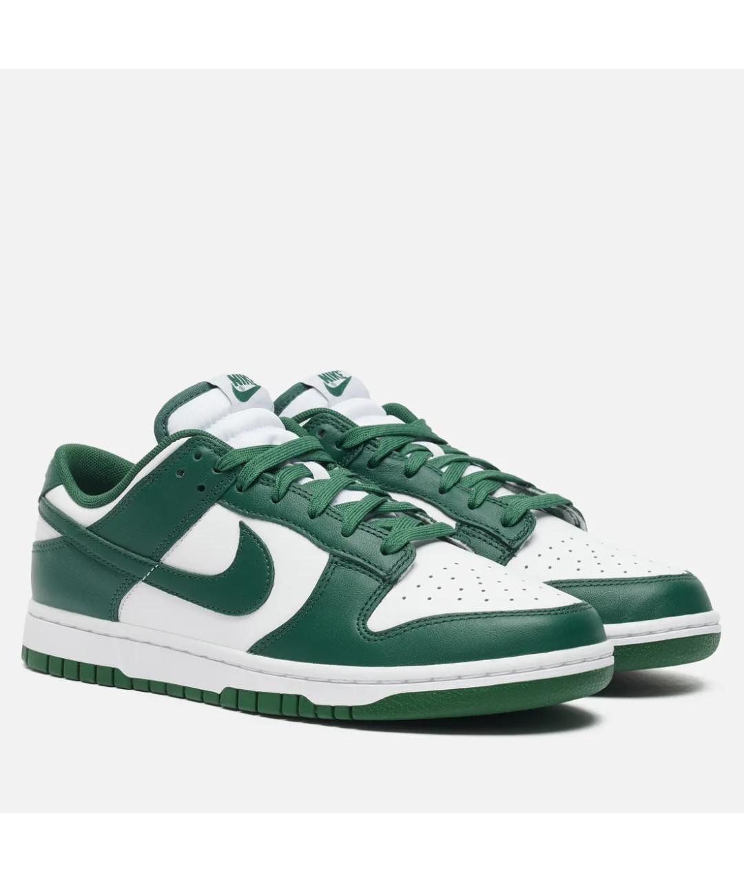 NIKE Зеленые кожаные низкие кроссовки / кеды, фото 2