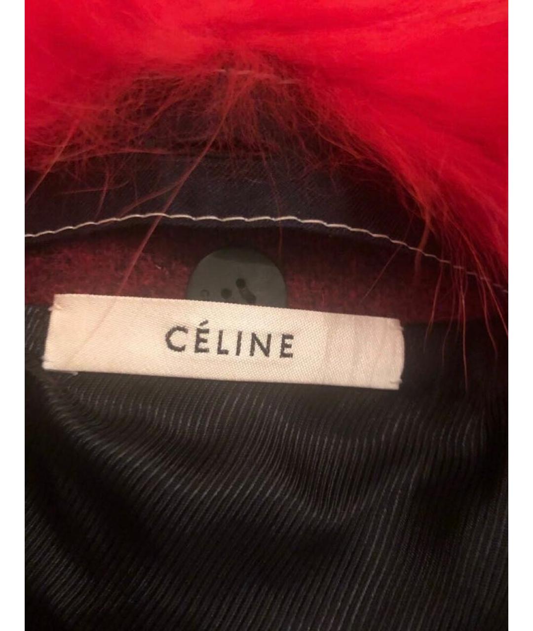 CELINE Бордовое шерстяное пальто, фото 4