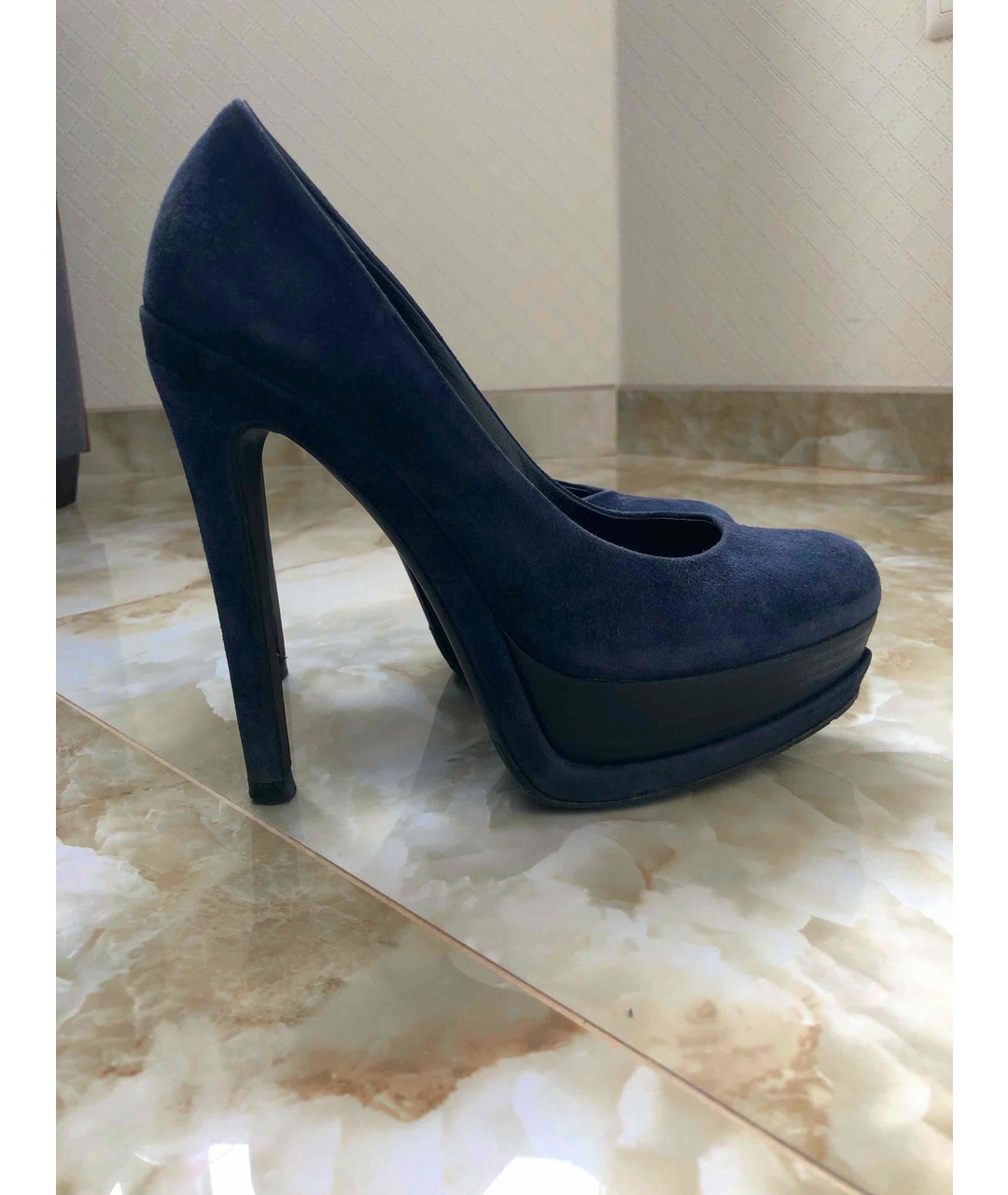 CHRISTIAN DIOR PRE-OWNED Темно-синие замшевые туфли, фото 4