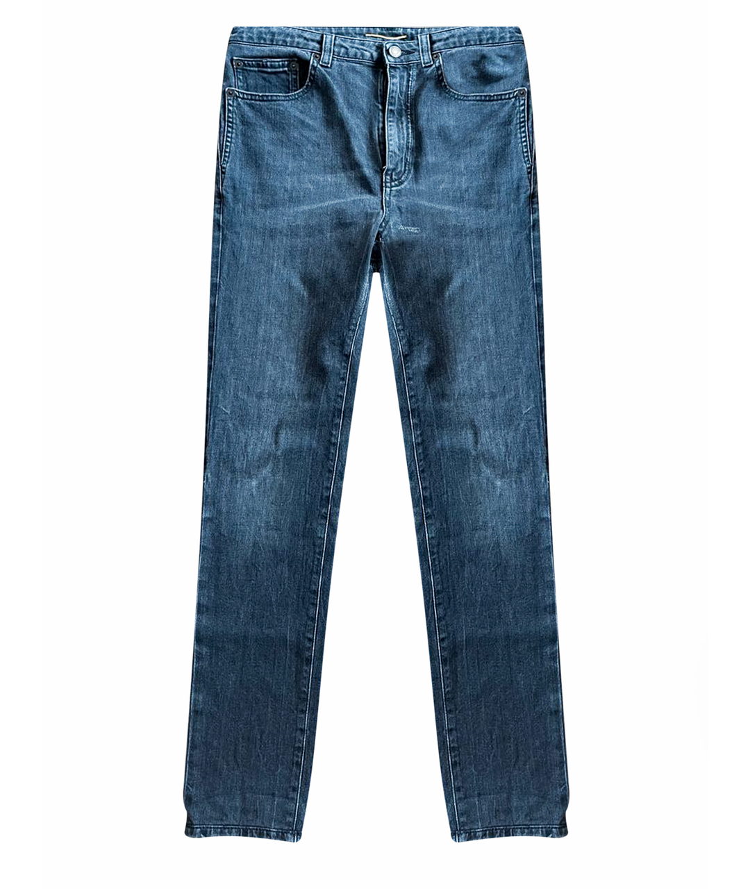 SAINT LAURENT Серые хлопко-эластановые джинсы слим, фото 1