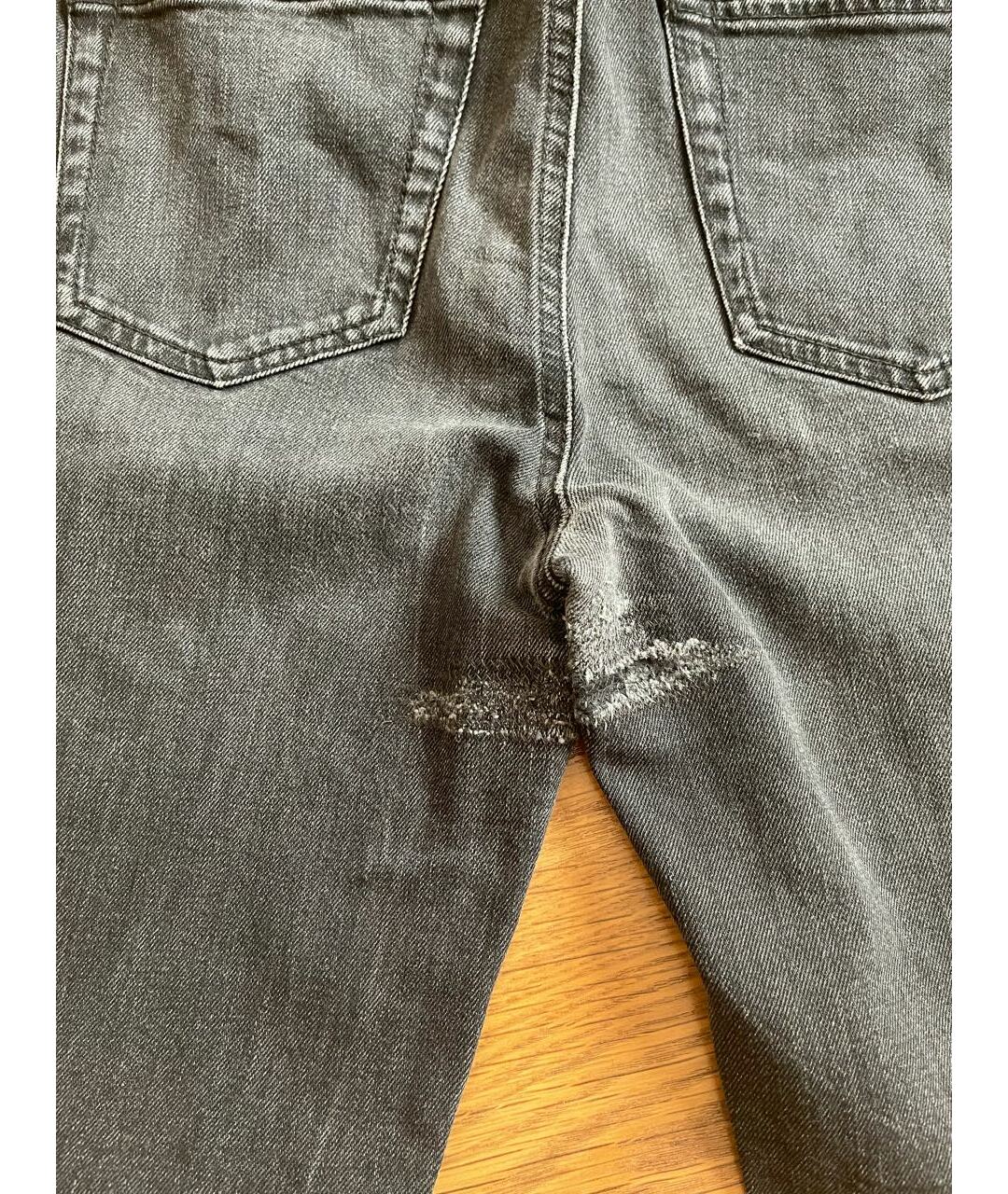 SAINT LAURENT Серые хлопко-эластановые джинсы слим, фото 6