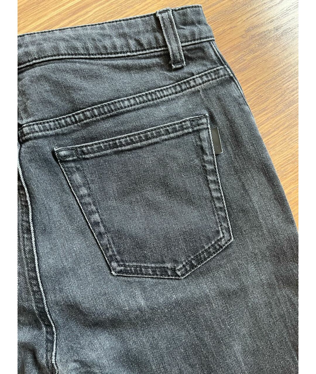 SAINT LAURENT Серые хлопко-эластановые джинсы слим, фото 4
