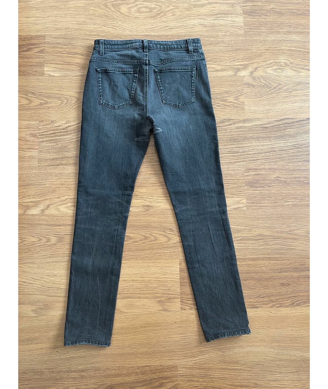 SAINT LAURENT Серые хлопко-эластановые джинсы слим, фото 2