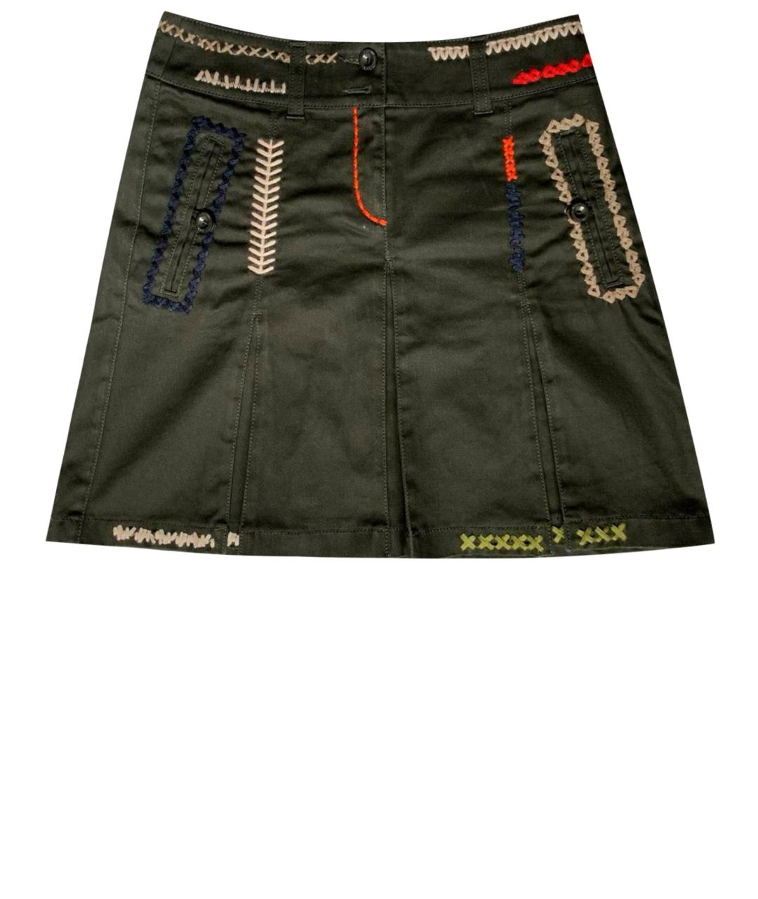 MOSCHINO Хаки деним юбка мини, фото 1