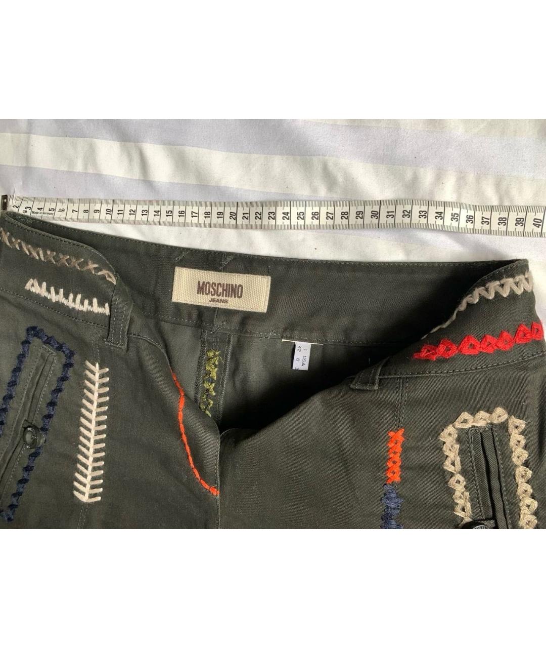 MOSCHINO Хаки деним юбка мини, фото 3