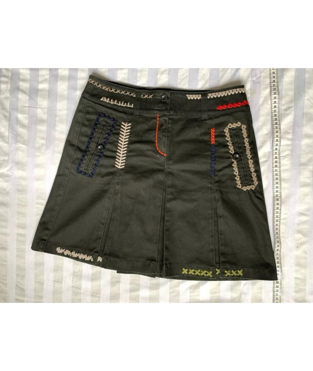 MOSCHINO Хаки деним юбка мини, фото 4