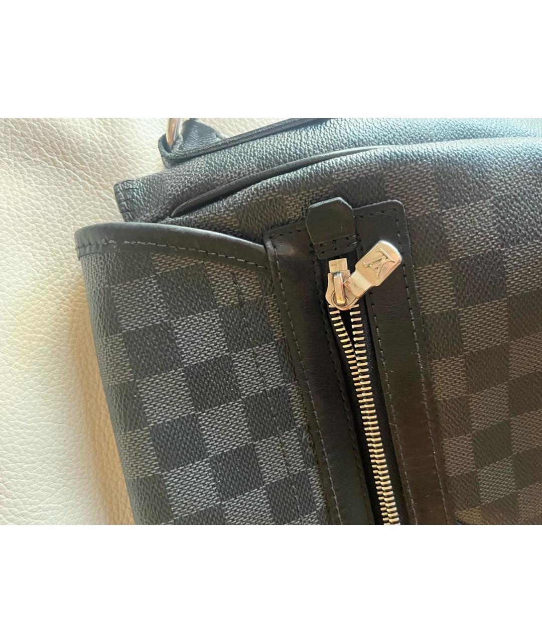 LOUIS VUITTON Черная кожаная сумка на плечо, фото 6